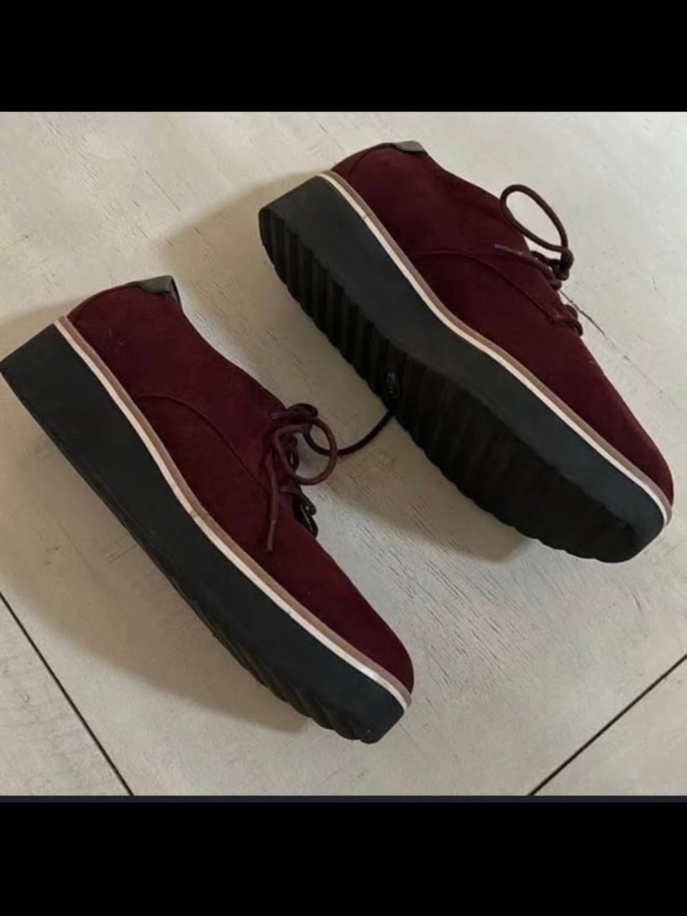 Dr. Scholl's Burgundy Suede Platform Lace-Up Booties